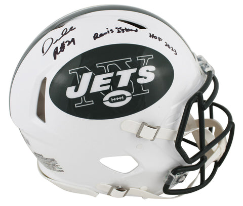Jets Darrelle Revis "2x Insc" Signed 98-18 TB Full Size Proline Helmet BAS Wit