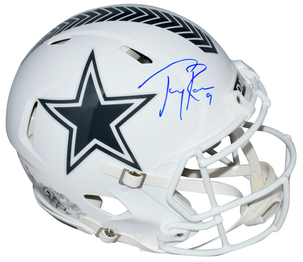 TONY ROMO SIGNED DALLAS COWBOYS SALUTE TO SERVICE III AUTHENTIC HELMET – Super Sports Center