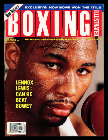 Lennox Lewis Autographed Boxing Illustrated Magazine Beckett BAS QR #BK08899