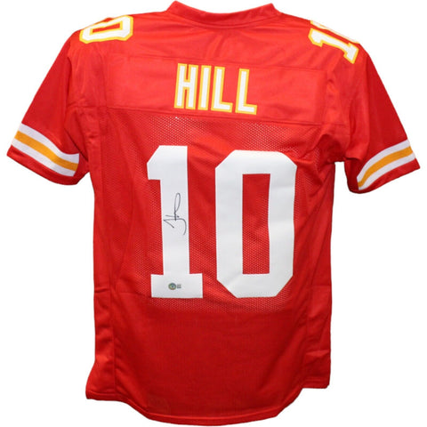 Tyreek Hill Autographed/Signed Pro Style Red Jersey Beckett 43416