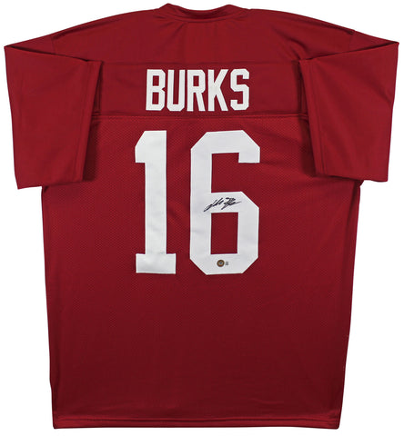 Arkansas Treylon Burks Authentic Signed Red Pro Style Jersey BAS Witnessed