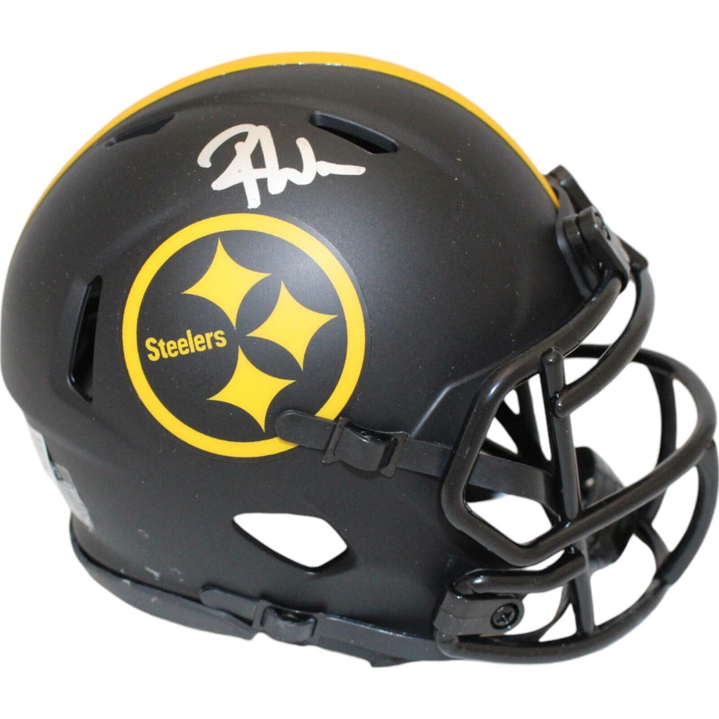 cheap minature pittsburg steelers football helmets Roman Wilson Autographed Pittsburgh Steelers Eclipse Mini Helmet Becke – Super Sports Center