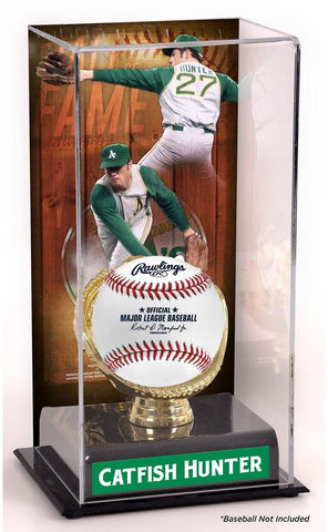 Catfish Hunter Oakland Athletics Hall of Fame Sublimated Display Case with Image