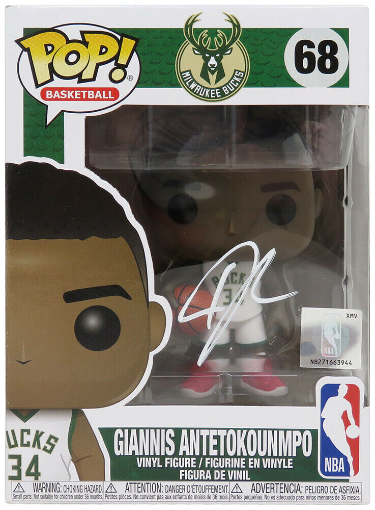 Giannis Antetokounmpo Signed Milwaukee Bucks Funko Pop Doll #68