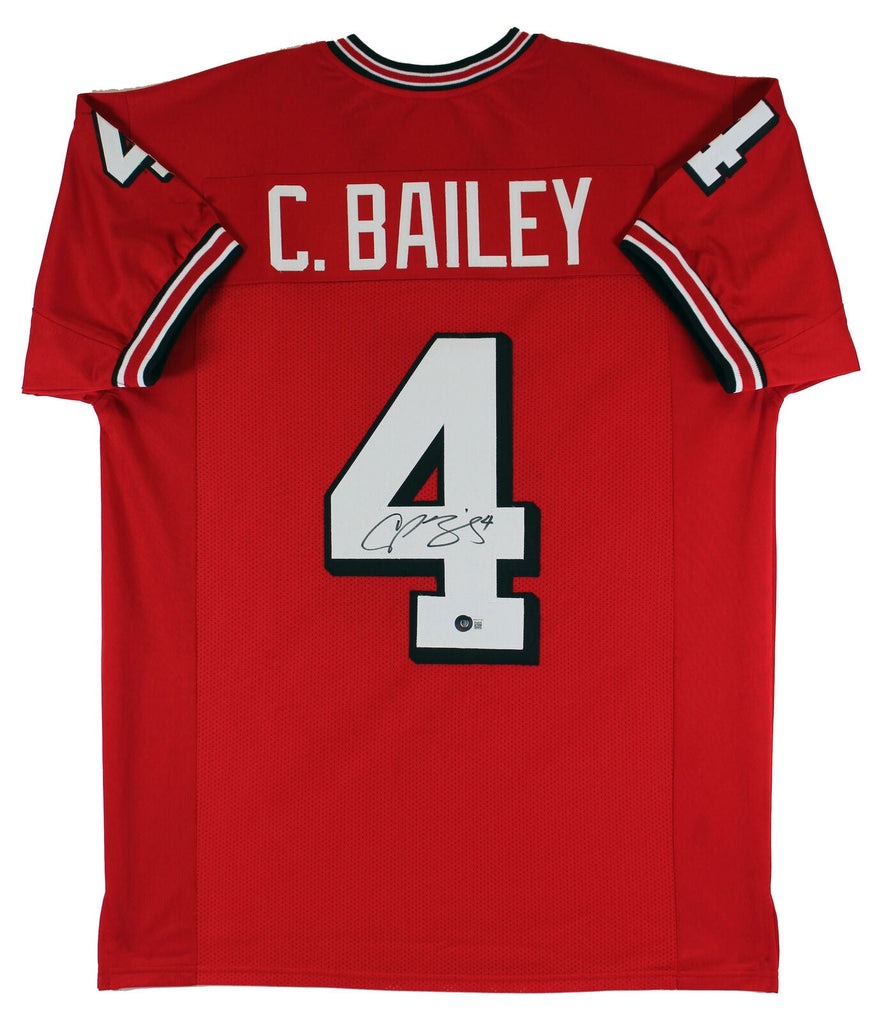 Georgia Champ Bailey Authentic Signed Red Pro Style Jersey BAS
