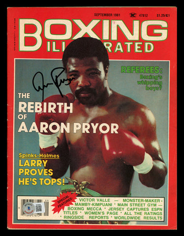 Aaron Pryor Autographed Boxing Illustrated Magazine Beckett BAS QR #BK08905
