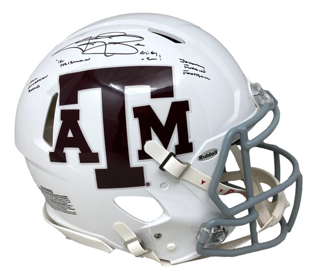 Johnny Manziel Signed Texas A&M Full Size Speed Authentic Helmet w/ 4 – Super Sports Center