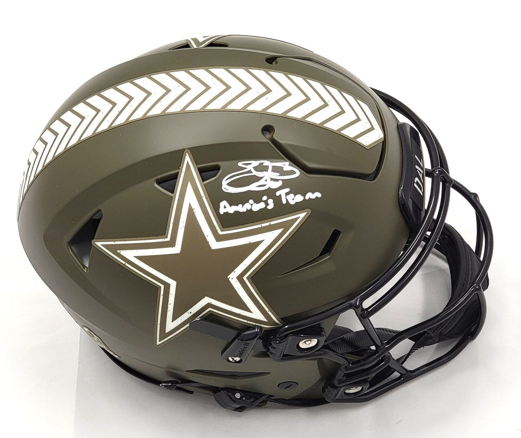 cowboys football helmet flex Ezekiel Elliott Signed Custom Blaze Speed W/Feed M Super Sports Center 8058055 Emmitt Smith Signed Cowboys Salute