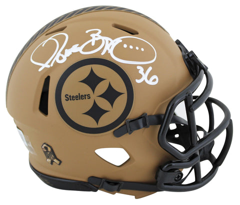 Steelers Jerome Bettis Signed Salute To Service II Speed Mini Helmet BAS Witness