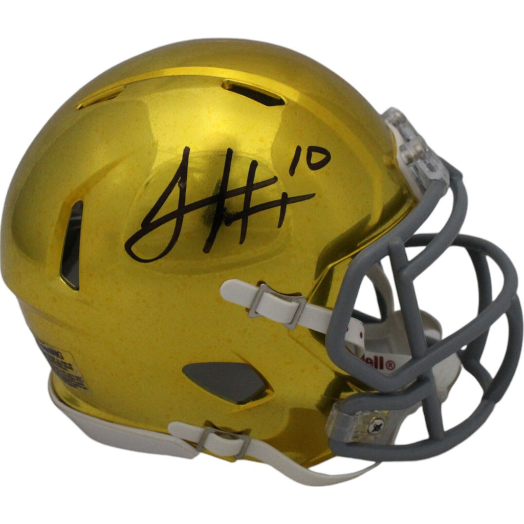 fighting irish football helmets Sam Hartman Autographed/Signed Notre Dame Fighting Irish Mini Helmet F – Super Sports Center