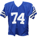 Bob Lilly Autographed/Signed Pro Style Blue Jersey Beckett 43422