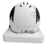 Patrick Queen Signed/Auto Ravens White Lunar Eclipse Mini Helmet Beckett 164522