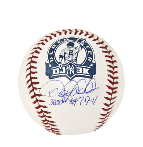 Derek Jeter New York Yankees Signed OMLB DJ3K Baseball 3000th Hit 7-9-11 Ins MLB
