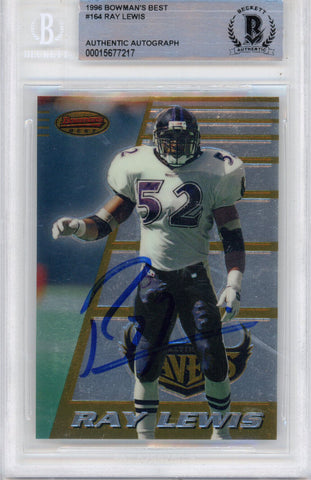 Ray Lewis Autographed 1996 Bowmans Best #164 Slabbed BAS 39918