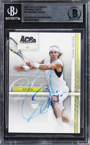 Rafael Nadal Signed 2007 Ace Authentic Straight Sets #32 Card BAS Slabbed