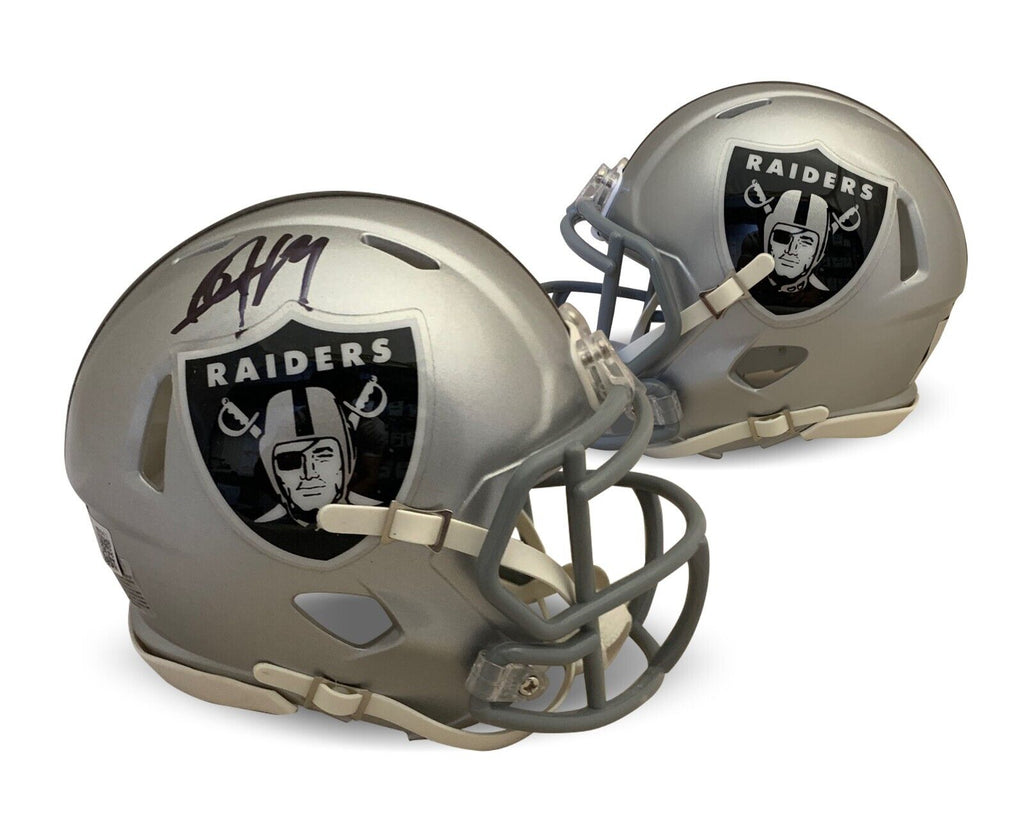 bo jackson signed football helmet Bo Jackson Autographed Oakland Raiders Signed Football Mini Helmet Beckett COA