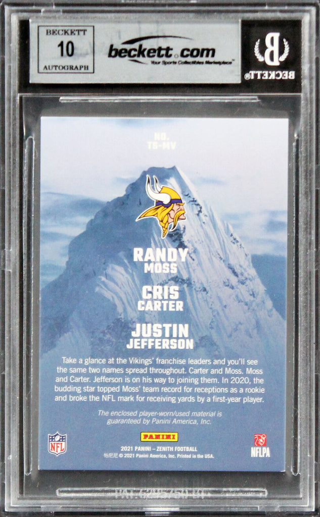 Moss, Carter & Jefferson Signed 2021 Zenith TSM #6 #71/149 Card