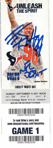 JJ Watt Autographed Ticket 09/11/11 Houston Texans Slabbed Beckett 39785