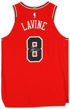 Framed Zach LaVine Chicago Bulls Signed Red Nike Icon Edition Authentic Jersey