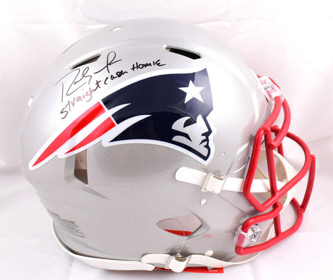 Randy Moss Signed Patriots F/S Speed Authentic Helmet w/Insc- Beckett W Hologram