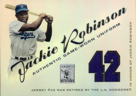 2001 Topps Tribute SP Jackie Robinson Authentic Game Worn Uniform Jersey #RJJR