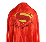 Dean Cain Signed Superman Custom Red Cape With Multiple Inscriptions