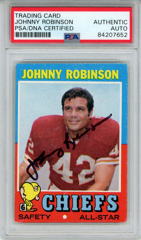 Johnny Robinson Autographed 1971 Topps #88 Trading Card PSA Slab 4346