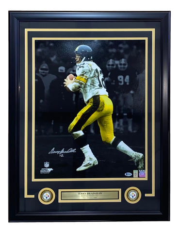 Terry Bradshaw Signed Framed 16x20 Pittsburgh Steelers Spotlight Photo BAS