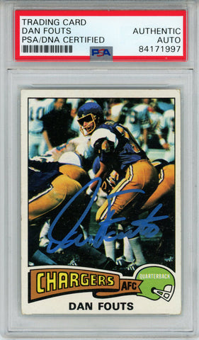 Dan Fouts Autographed 1975 Topps #367 Trading Card PSA Slab 43619
