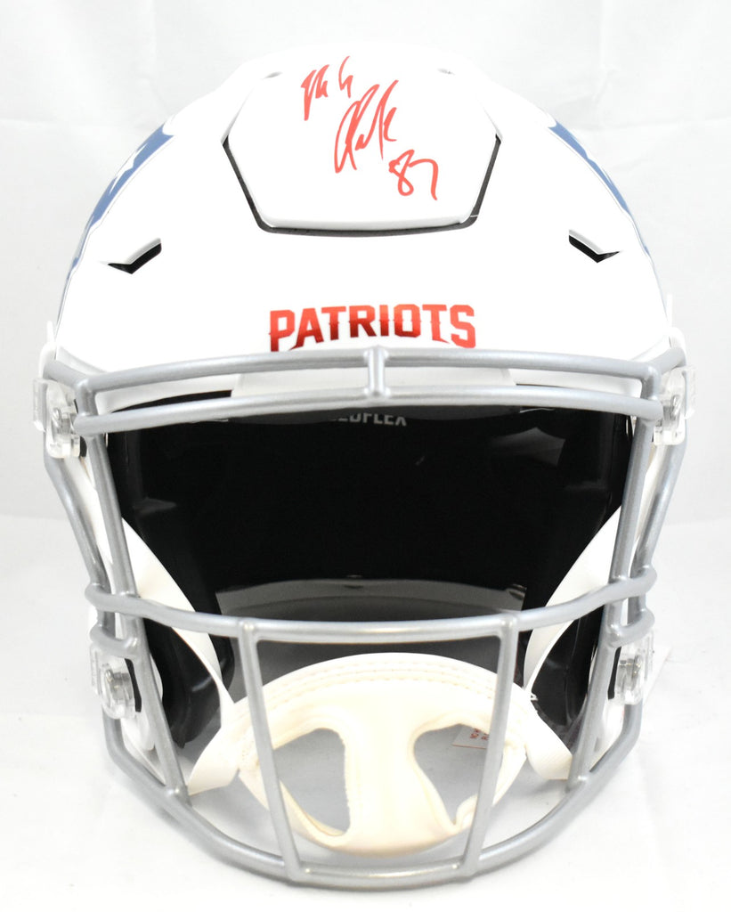 matte white speedflex helmet Rob Gronkowski Signed Patriots F/S Rivalries SpeedFlex Helmet- Beckett –  Super Sports Center