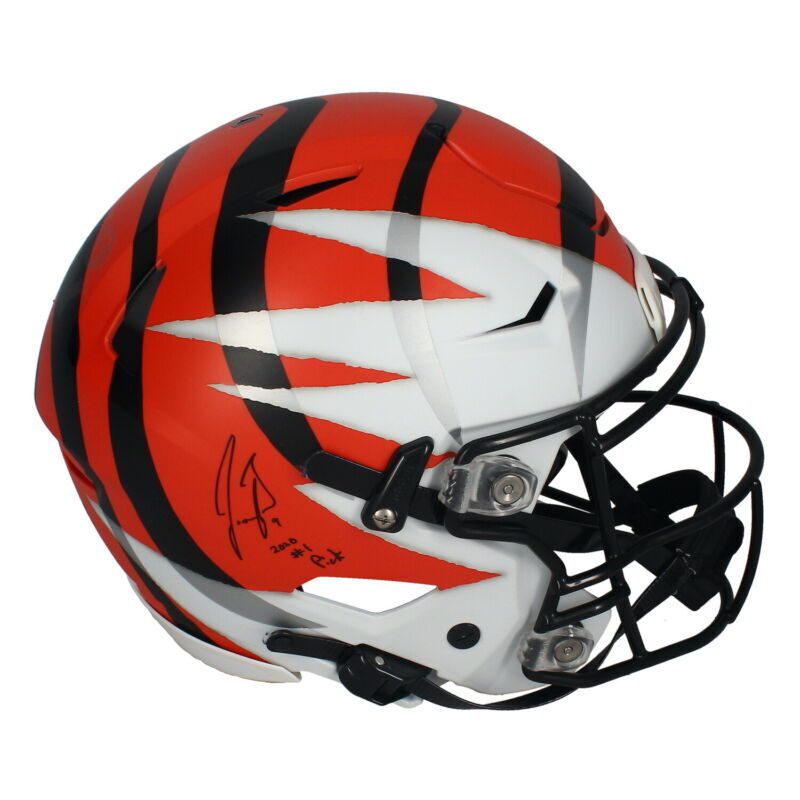 Joe Burrow Cincinnati Bengals Autographed Riddell Speed Flex Authentic Helmet with 2020 #1 PICK Inscription
