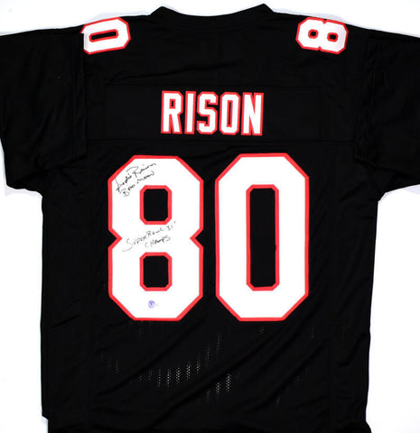 Andre Rison Autographed Black Pro Style w/Bad Moon SB Champs Jersey-Beckett Holo