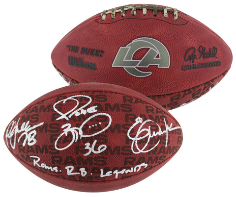 Rams RB Legends (3) Bettis, Dickerson & Faulk Signed Showcase Nfl Football BAS W
