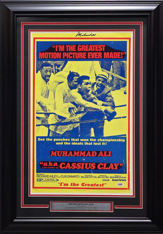 Muhammad Ali Autographed Signed Framed 14x22 Poster (Creases) PSA/DNA #AA01862