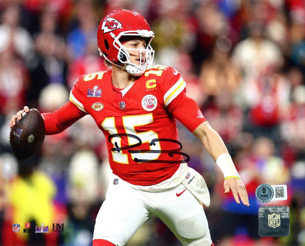 Patrick Mahomes Kansas City Chiefs Signed Super Bowl LVIII 8x10