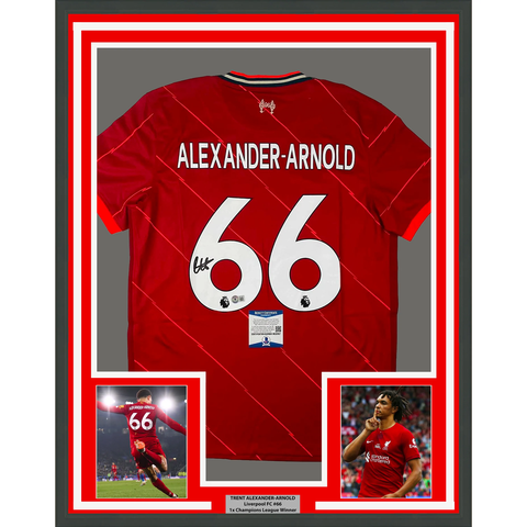 Framed Autographed/Signed Trent Alexander Arnold 33x42 Liverpool Jersey BAS COA