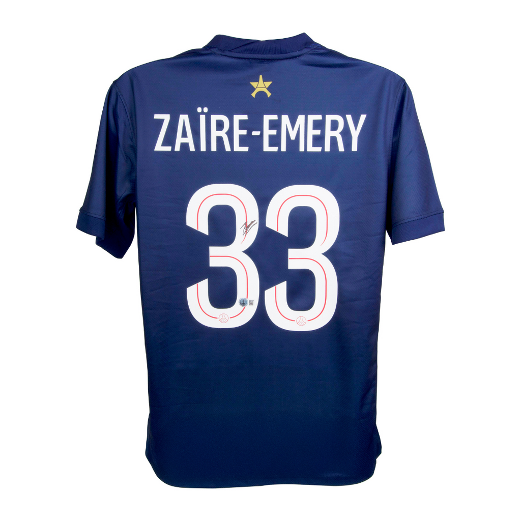 NIKE PSG Zaïre-Emery ユニフォーム Warren Zaire-Emery Signed PSG Home Soccer Jersey #33 with Beckett