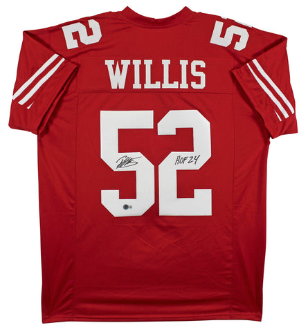 Patrick WIllis "HOF 24" Authentic Signed Red Pro Style Jersey BAS Witnessed