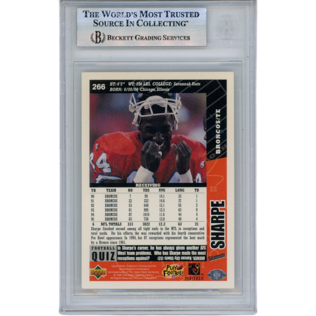 Shannon Sharpe Signed 96 Collector's Choice #266 Trading Card Slab Bec – Super Sports Center