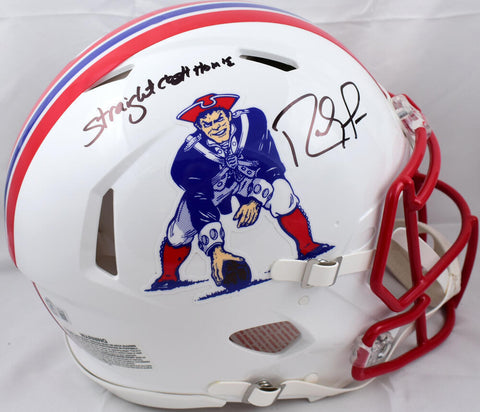 Randy Moss Signed Patriots F/S 90-92 Speed Authentic Helmet w/Insc- BA W Holo