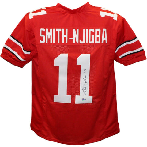 Jaxon Smith-Njigba Autographed/Signed College Style Red Jersey Beckett 43347