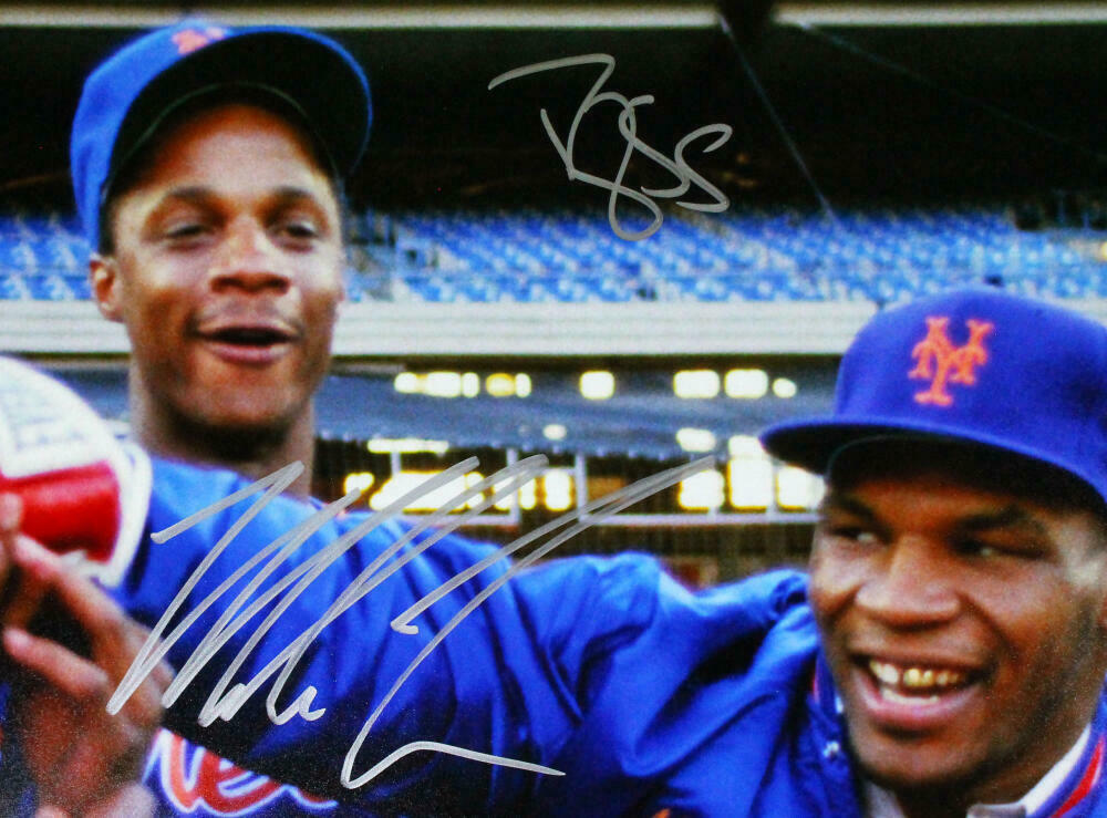 Mike Tyson Doc Gooden Darryl Strawberry Autographed 16x20 Color