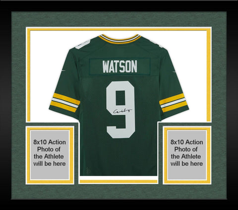 Framed Christian Watson Green Bay Packers Autographed Green Nike Limited Jersey