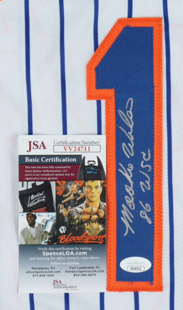 Mookie Wilson Signed New York Met Pinstriped Jersey Inscribed 86 WSC –  Super Sports Center
