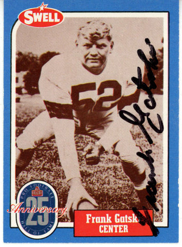 Frank Gatski Autographed/Signed Cleveland Browns 1988 Swell HOF Card 43173