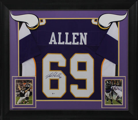 Jared Allen Authentic Signed Purple Pro Style Framed Jersey BAS Witnessed