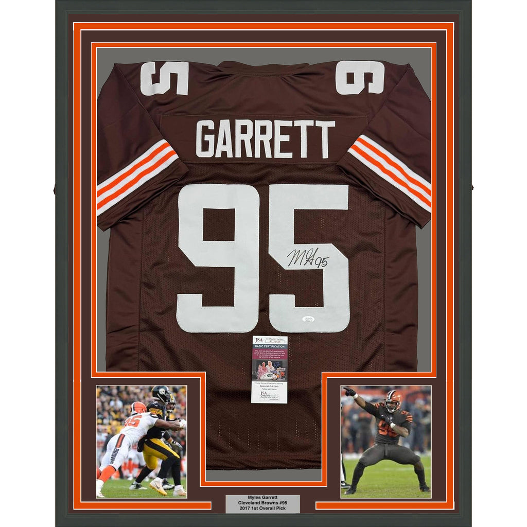 Framed Autographed/Signed Myles Garrett 35x39 Cleveland Brown