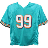 Jason Taylor Autographed/Signed Pro Style Teal Jersey Beckett 43450