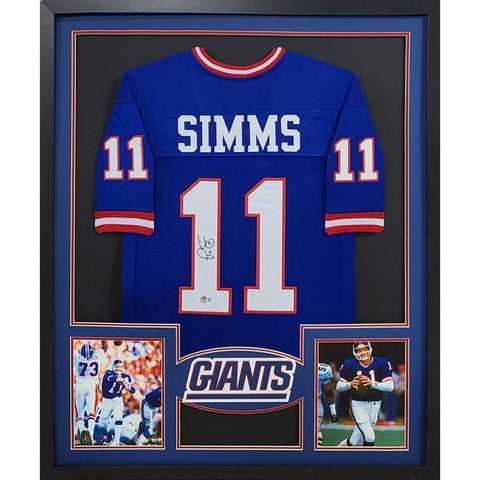 Phil Simms Autographed Signed Framed New York Giants Jersey BECKETT
