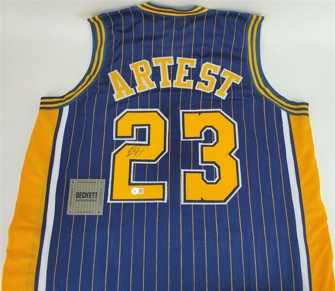 Ron Artest Autographed Yellow Los Angeles Jersey-Beckett W Hologram Black  at 's Sports Collectibles Store